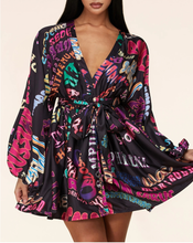 Load image into Gallery viewer, Nakia Graffiti Mini Flare Dress