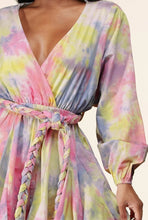 Load image into Gallery viewer, Raquel Twirl Pink Tie-Dye Mini Flare Dress Pre-Order