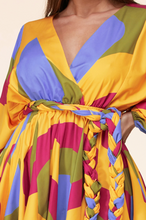 Load image into Gallery viewer, Raquel Twirl Gold Mini Flare Dress