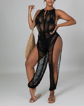Load image into Gallery viewer, 🔥"She Shredded" Cover Up Split Leg Jumpsuit 🔥
