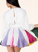 Load image into Gallery viewer, Raquel Twirl White Mini Flare Dress Pre-Order