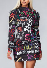 Load image into Gallery viewer, Nakia Graffiti Bodycon Mini Dress
