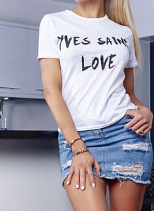 Yves Saint Love Slogan Top