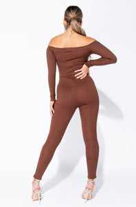 Kelly Rib Knit Long Sleeve Jumpsuit