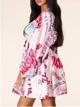 Load image into Gallery viewer, Nakia Pink Graffiti Mini Flare Dress PRE-ORDER
