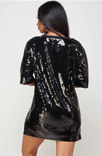 Load image into Gallery viewer, Birthday Queen Sequin Shirt Dress
