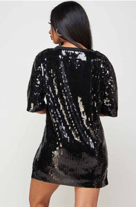 Birthday Queen Sequin Shirt Dress