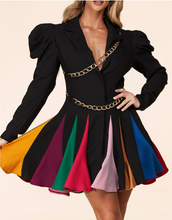 Load image into Gallery viewer, Raquel Twirl Black Mini Flare Dress Pre-Order
