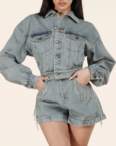 Sweetheart Denim Short Set