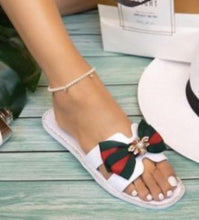 Load image into Gallery viewer, New Style &quot;Bee Bow&quot; Sandals - White INSTOCK NOW!!!
