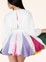 Load image into Gallery viewer, Raquel Twirl White Mini Flare Dress Pre-Order
